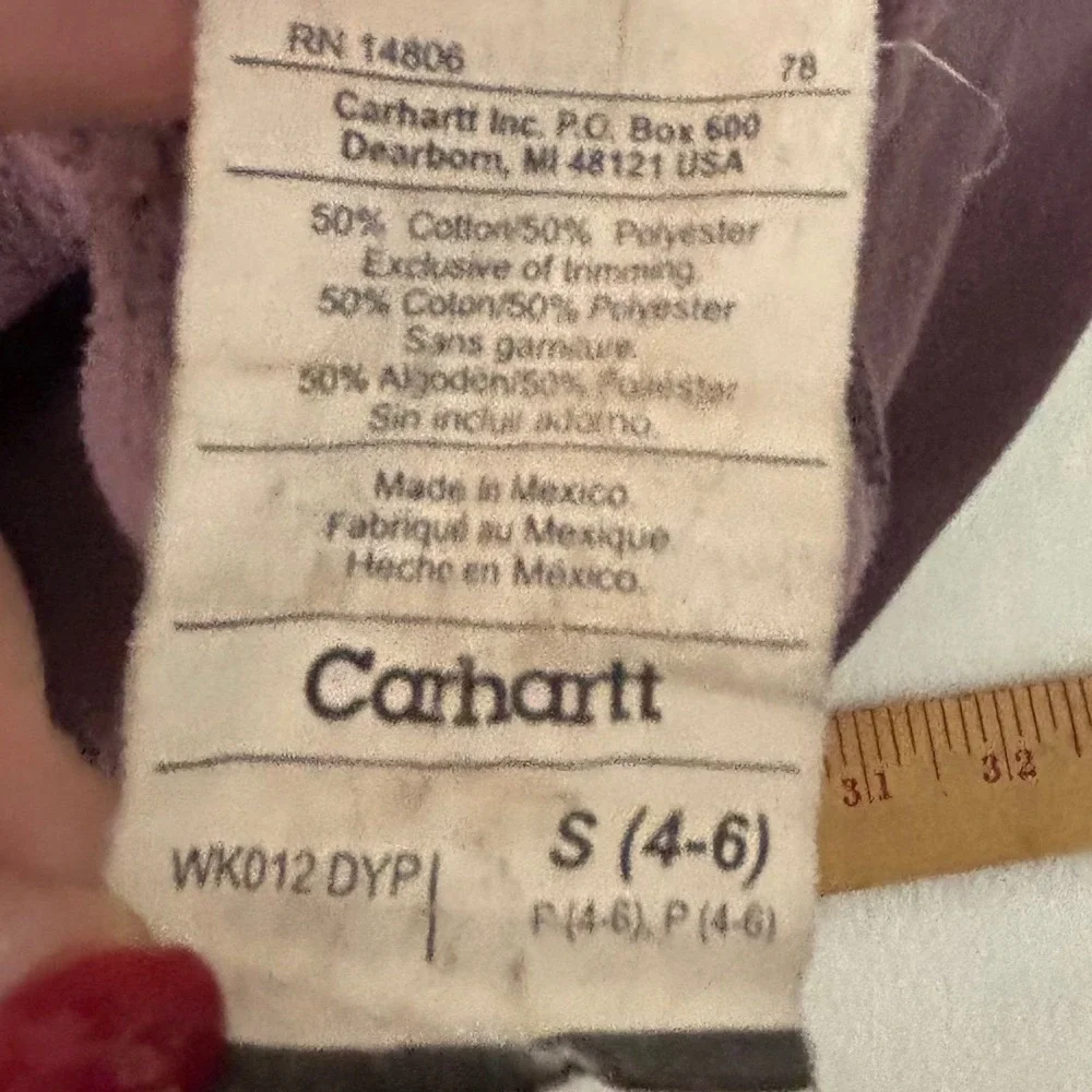 Carhartt Womens Hoodie Size Small Purple Full Zip Sweatshirt Logo Pocket‎ Cozy - Picture 10 of 11